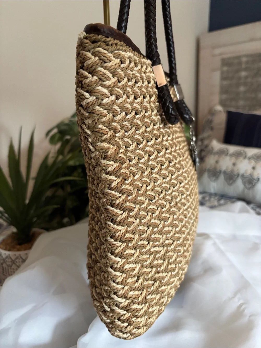 Vintage Brighton “Rita” Straw Tote
